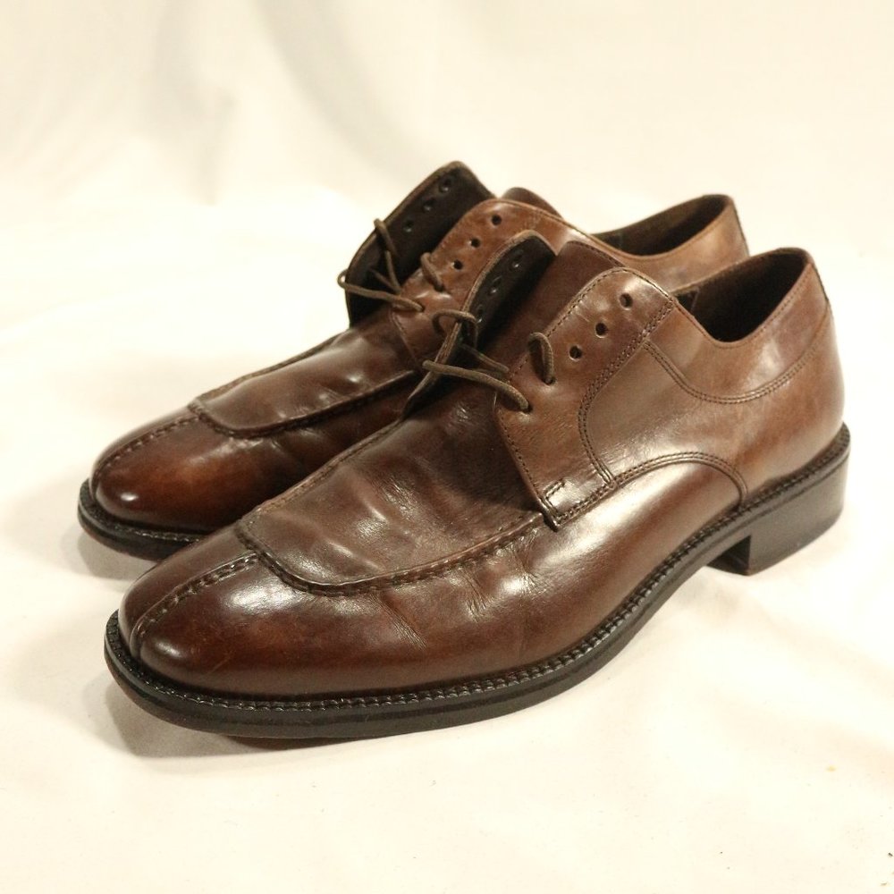 COLE HAAN Brown Leather Split Toe Loafers Sz 8 US Men - Picture 5 of 13